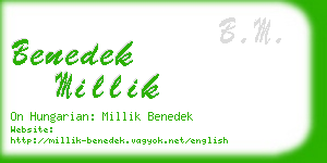 benedek millik business card